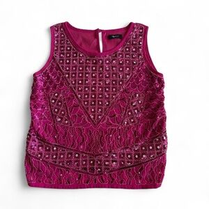 Verty Fuchsia Embellished Tank Top
